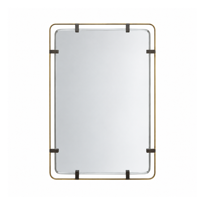 matte brass modern wall mirror