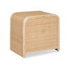 bedside table wood natural rattan brass knob