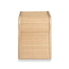 bedside table wood natural rattan brass knob