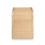 bedside table wood natural rattan brass knob