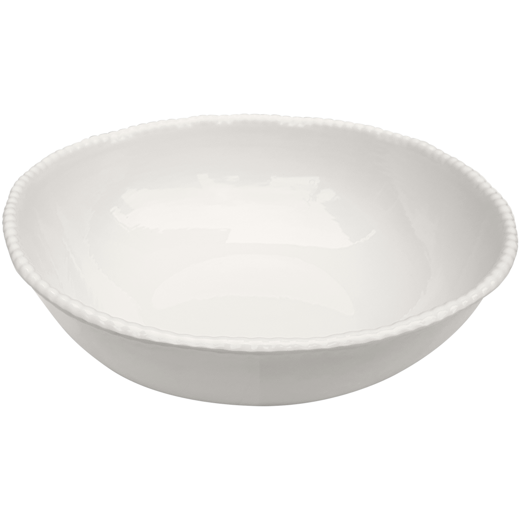 cream beaded rim melamine serving bowl set