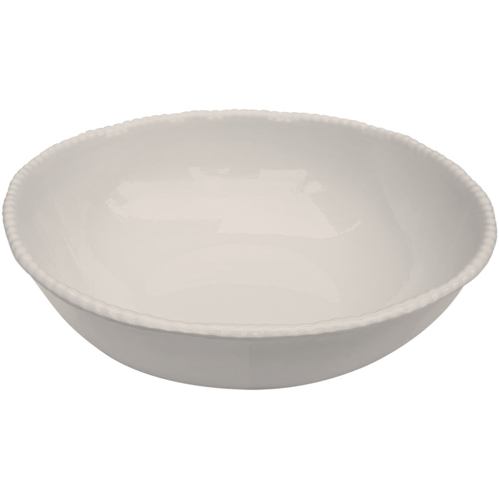 beaded stone melamine serving bowl