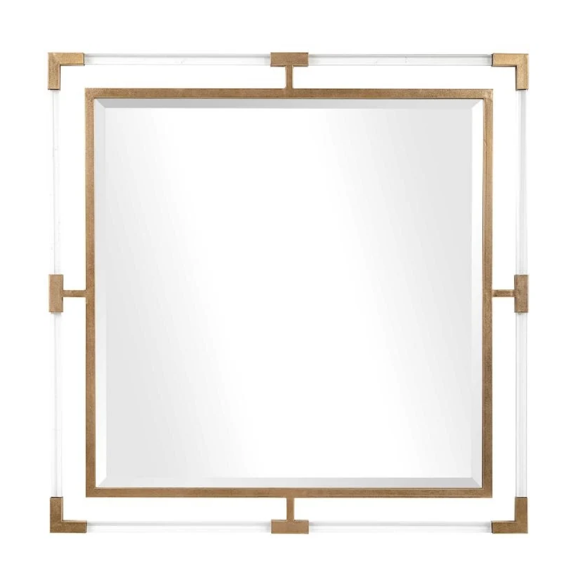 square mirror beveled iron gold leaf clear acrylic