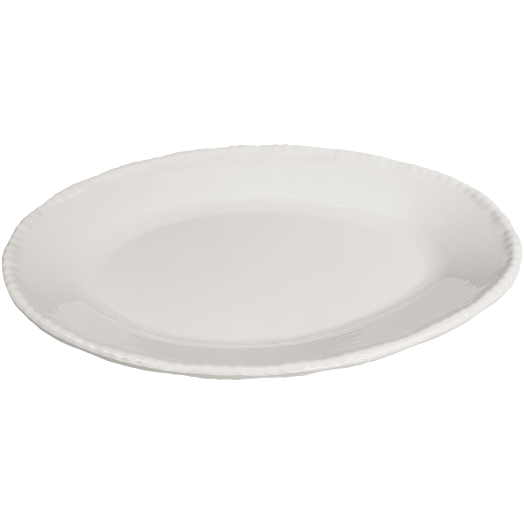 cream beaded rim melamine serving platter set