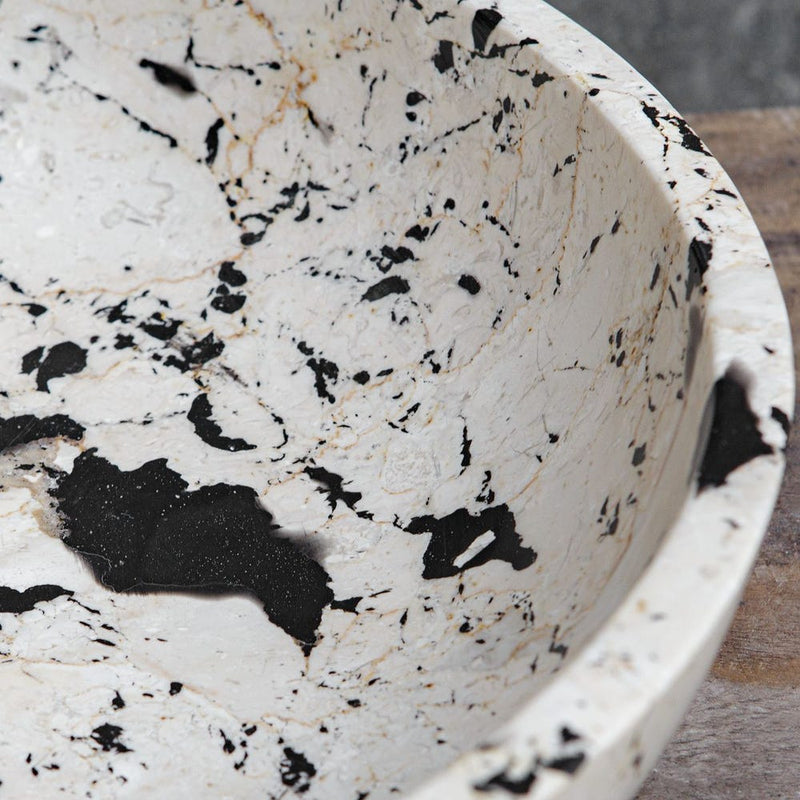 black white limestone outdoor bowl round 