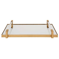 decor tray antique gold leaf acrylic handle 