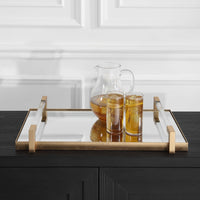 decor tray antique gold leaf acrylic handle 