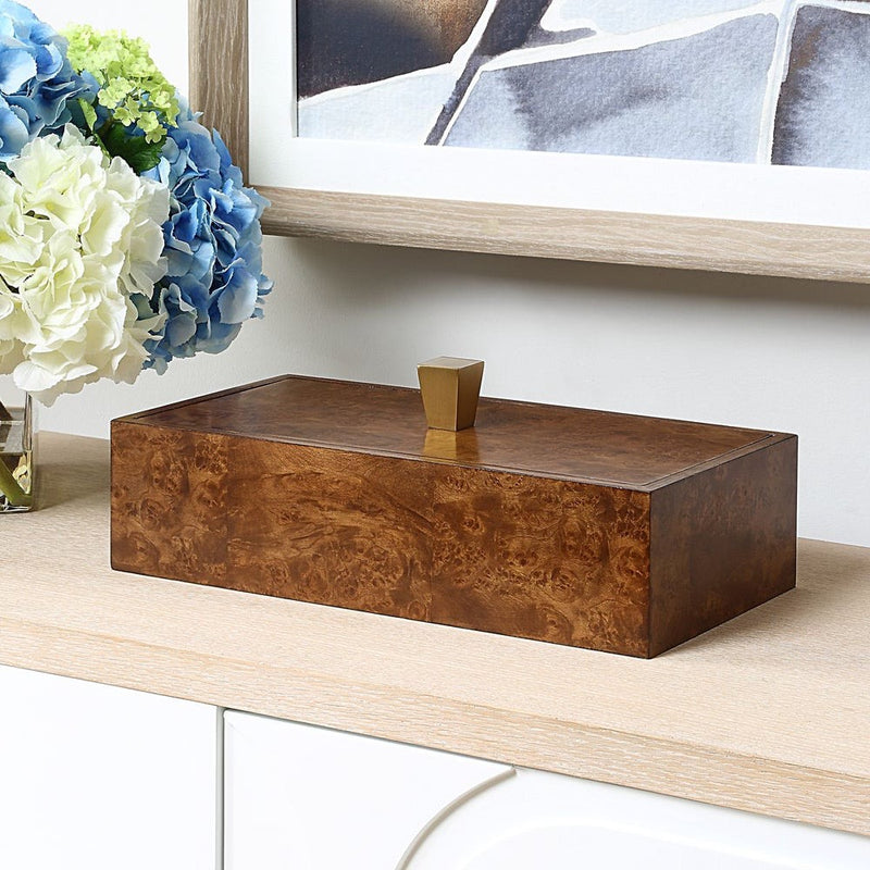 burl decor box gold knob antique brass 