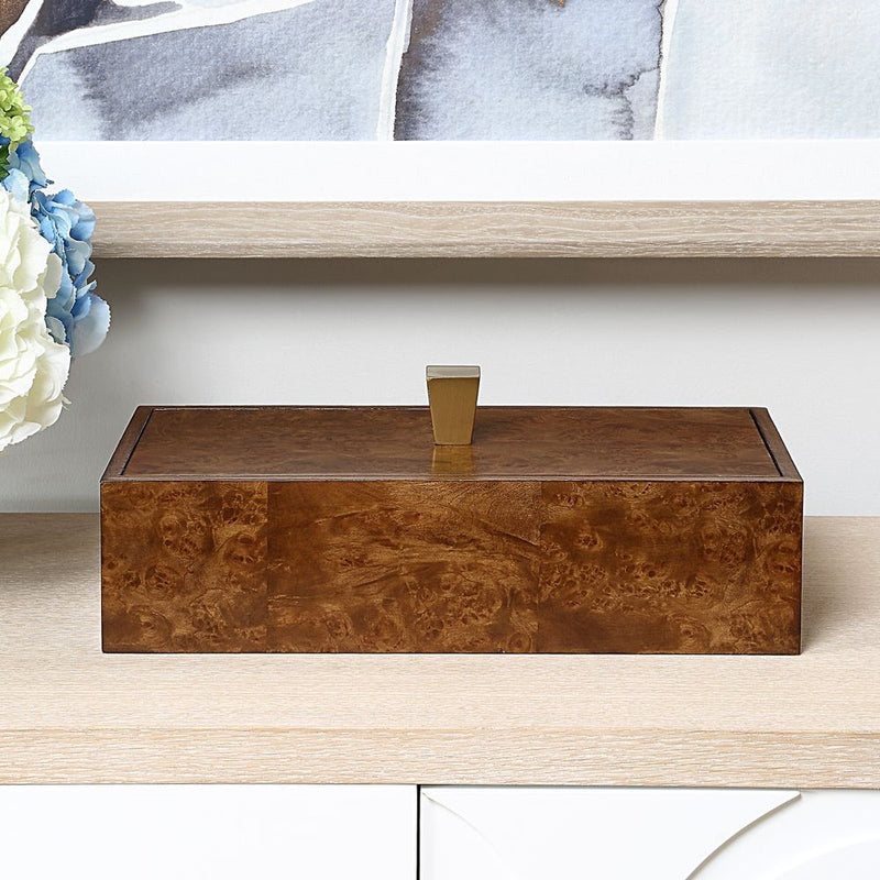 burl decor box gold knob antique brass 