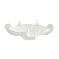White ceramic irregular shape bowl on a white background
