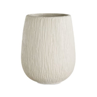 Textured off white planter on a white background