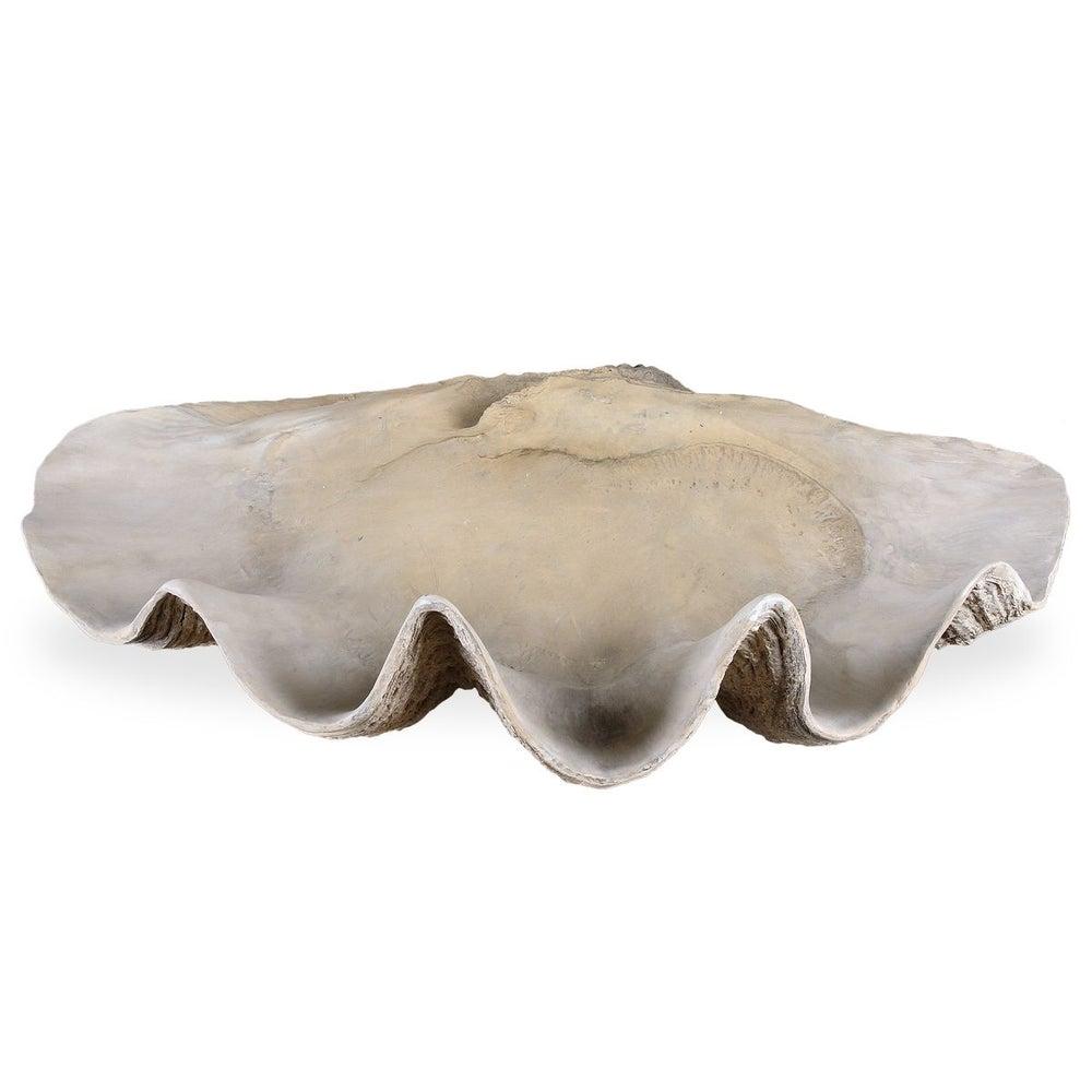 clam shell bowl antique white finish