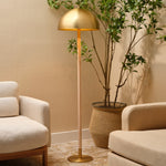antique brass floor lamp arched shade burnished gold contemporary