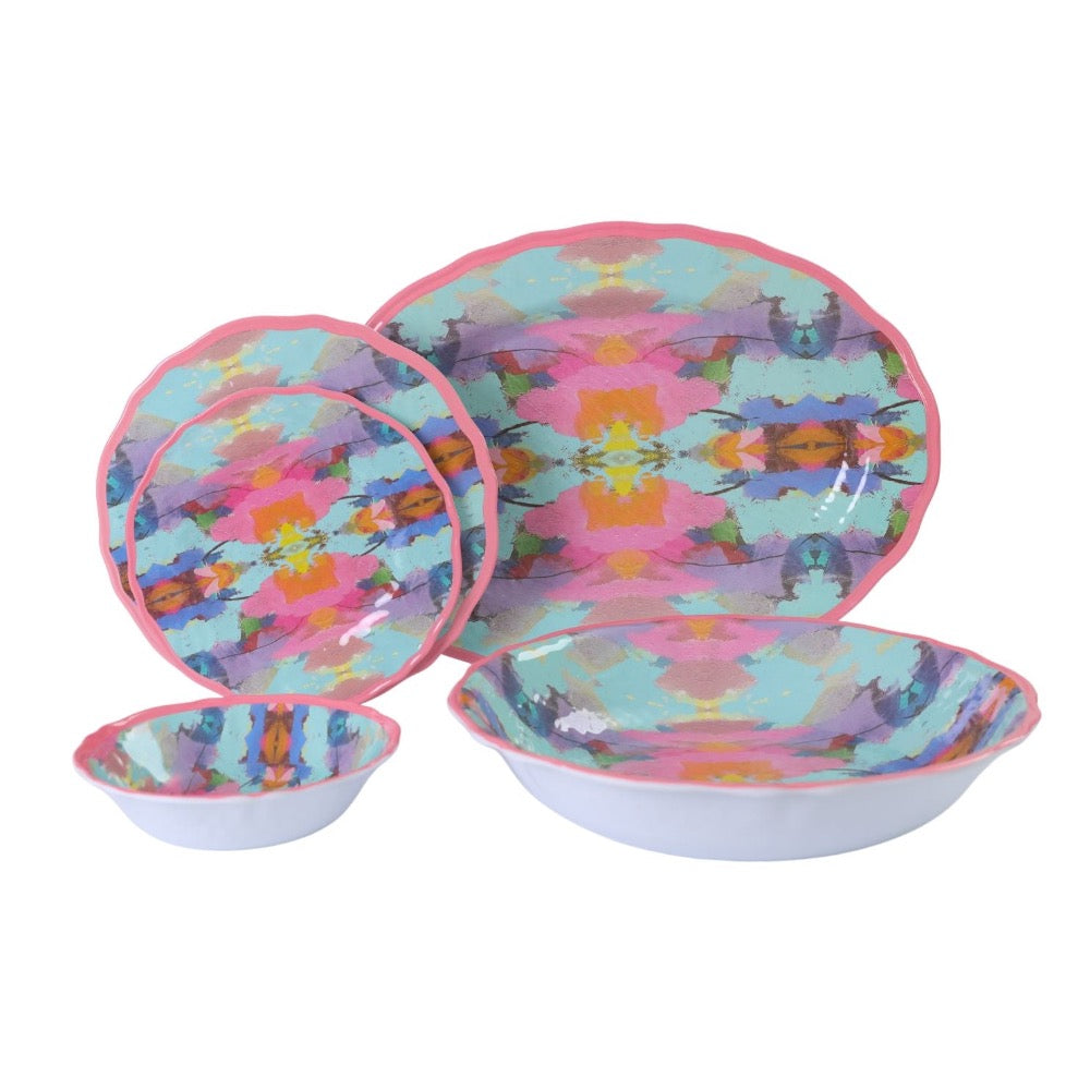 multi watercolor serving bowl melamine bright 