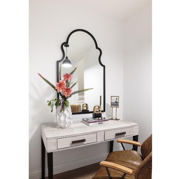 ebony wood wall arc mirror hand carved 