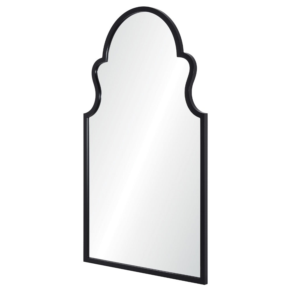 ebony wood wall arc mirror hand carved 