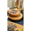 reclaimed wood whiskey barrel round riser large