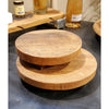 reclaimed wood whiskey barrel round riser small