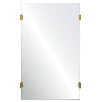 rectangle wall mirror burnished brass details 