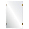 rectangle wall mirror burnished brass details 