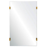 rectangle wall mirror burnished brass details 