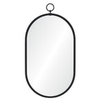matte black wood non beveled wall mirror oval