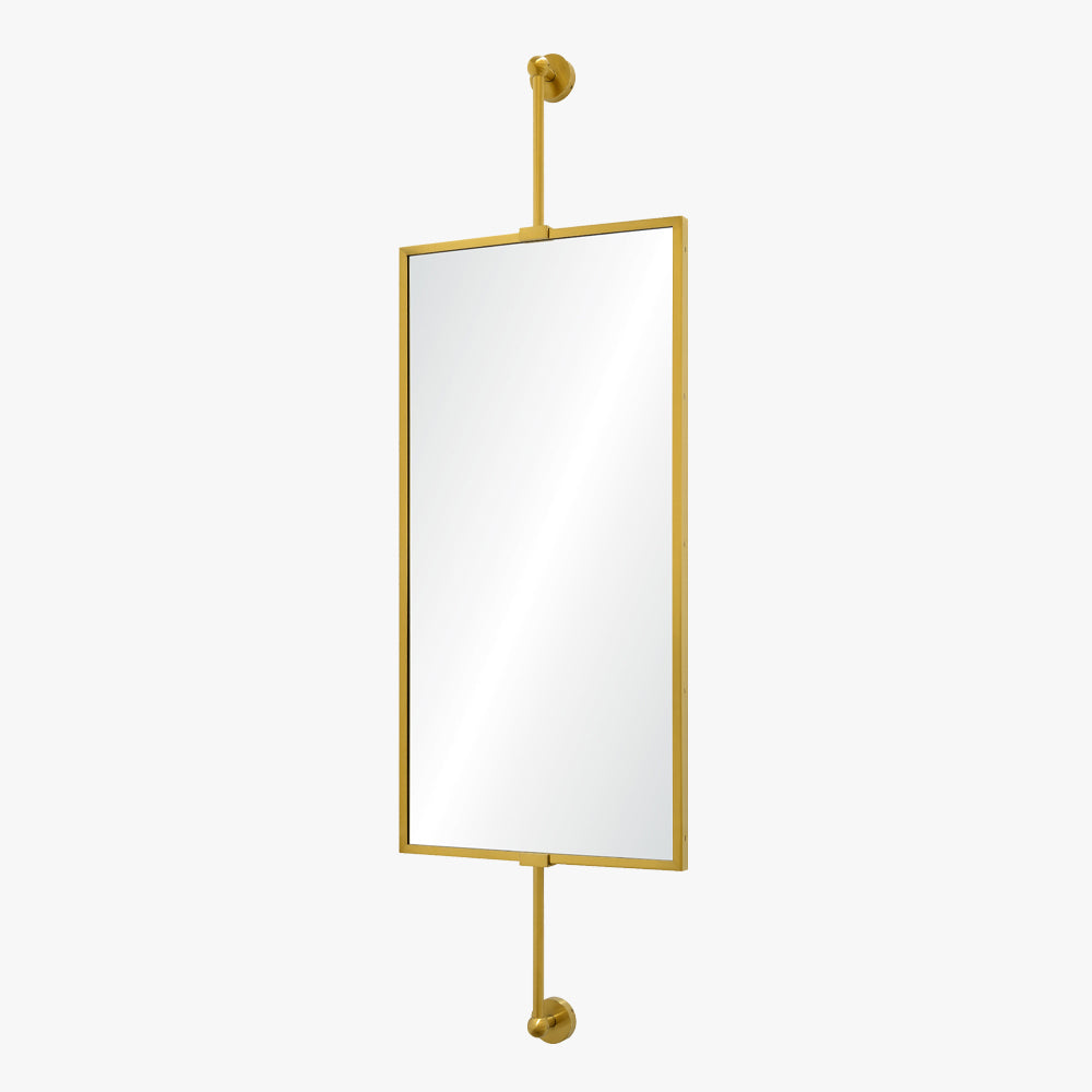 Gold-framed mirror on a white background