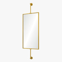 Gold-framed mirror on a white background