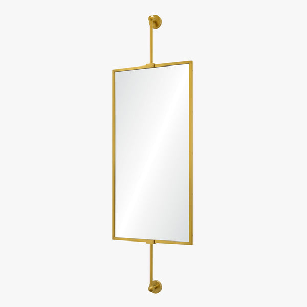 Gold-framed mirror on a white background