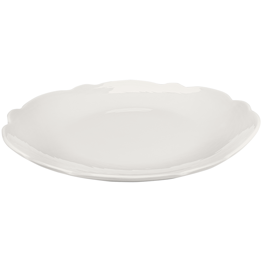 cream scalloped dinner plate