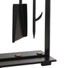 fireplace tools antique brass handle blackened iron frame