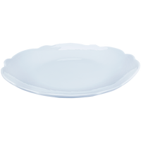 melamine scalloped white dinner plate