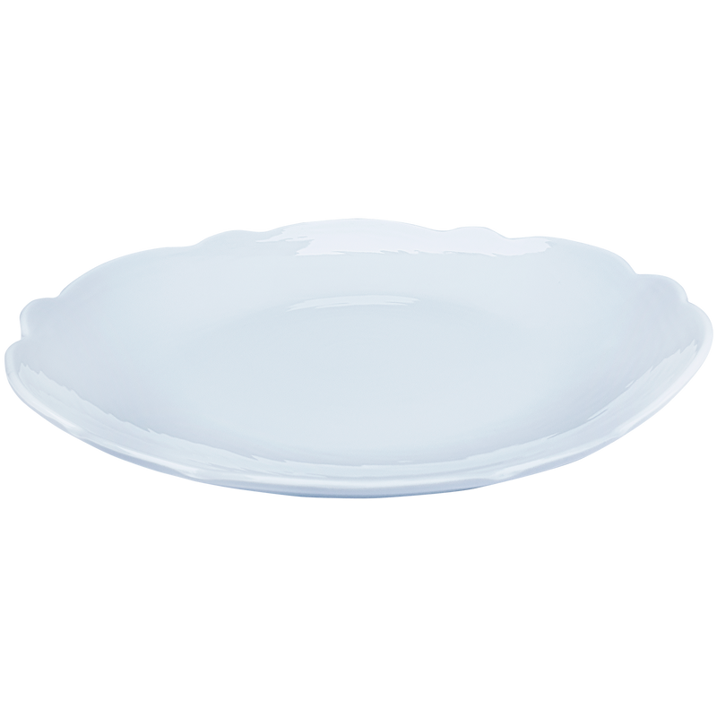 melamine scalloped white dinner plate