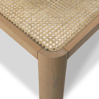 square cocktail table natural wood ash solids cane glass