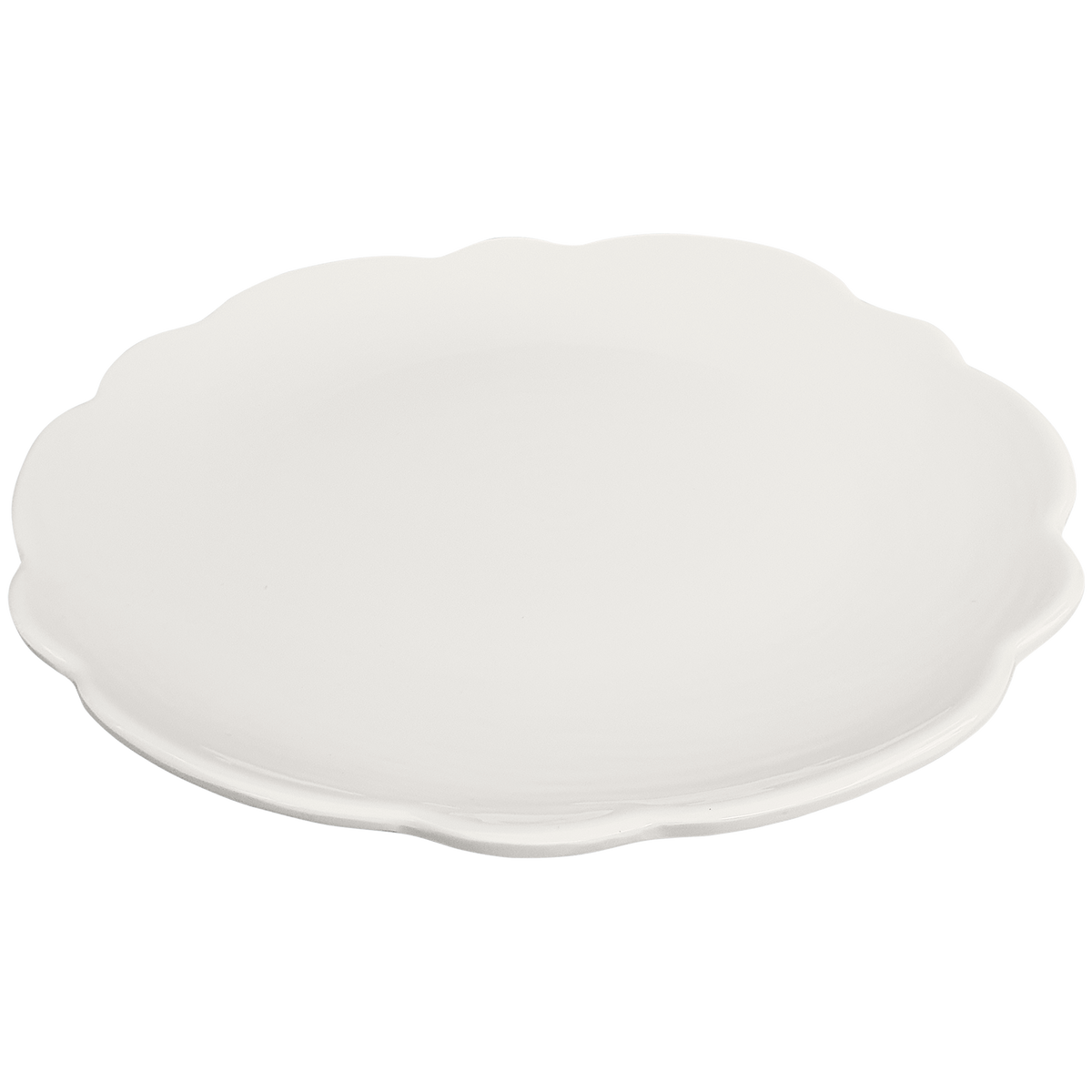 cream scalloped melamine salad sandwich plate