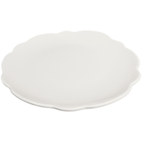 cream scalloped melamine salad sandwich plate