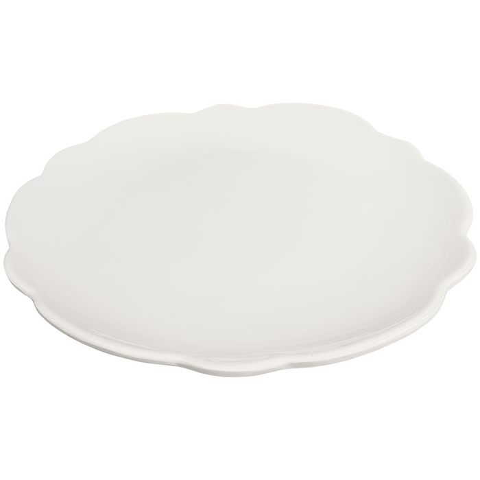 cream scalloped melamine salad sandwich plate
