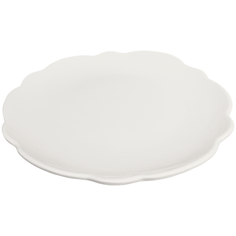 cream scalloped melamine salad sandwich plate