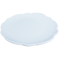 white scalloped melamine salad sandwich plate