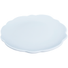 white scalloped melamine salad sandwich plate