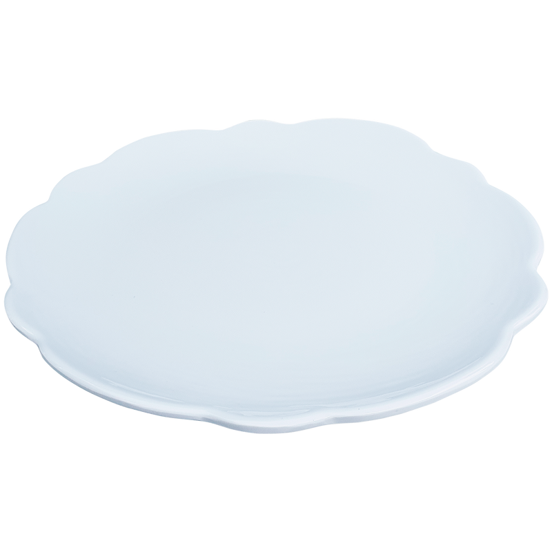 white scalloped melamine salad sandwich plate