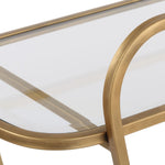 serving cart antique brass iron beveled mirror wheels