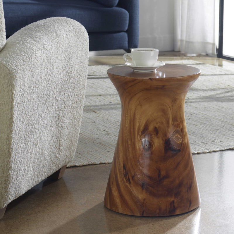 accent table natural saur wood organic 