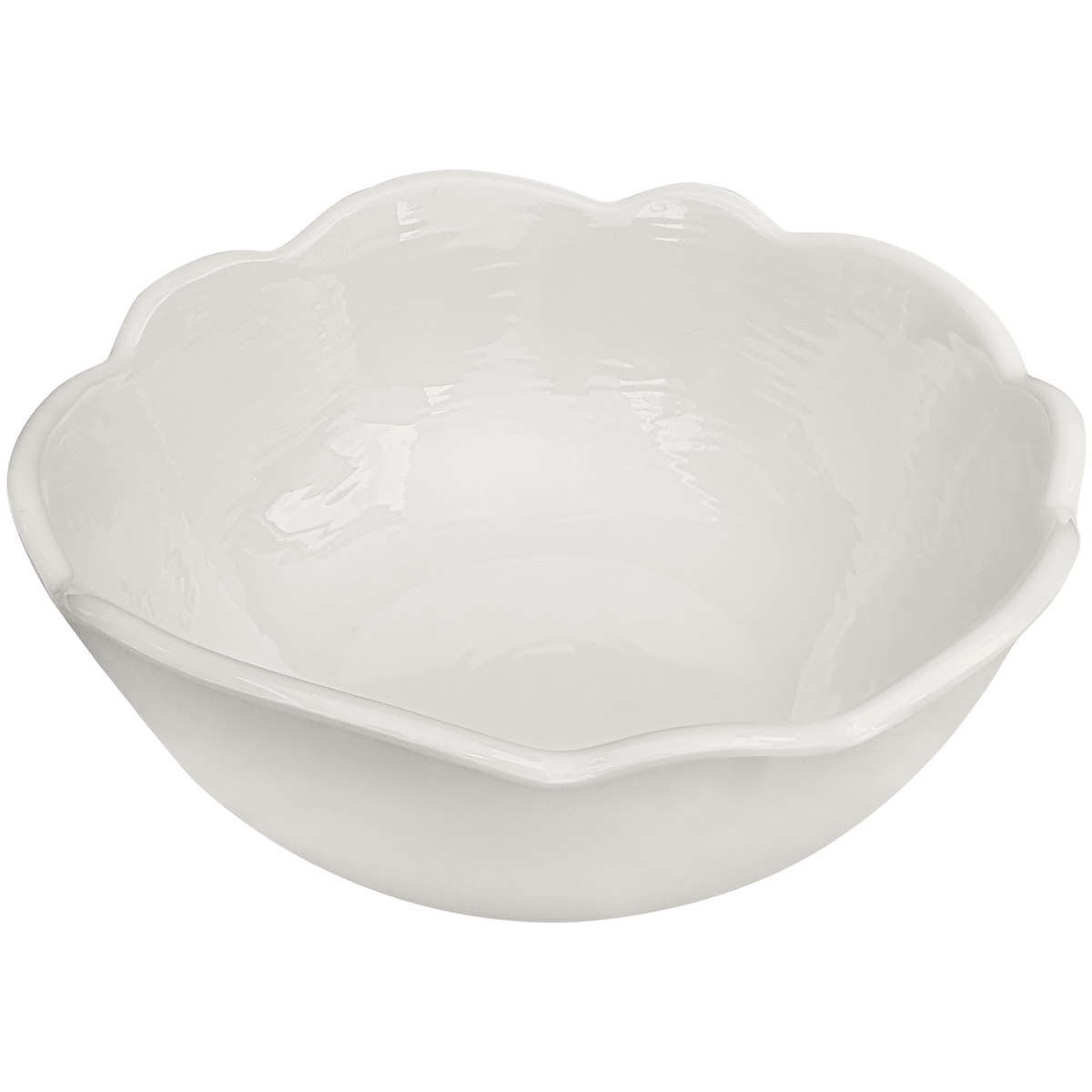 cream scalloped melamine soup cereal bowls