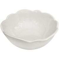 cream scalloped melamine soup cereal bowls
