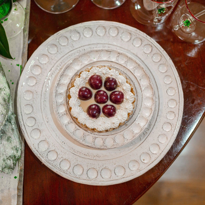 white etched christmas tree dessert plate 