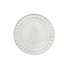 white etched christmas tree dessert plate 