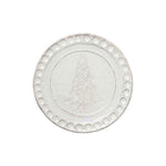 white etched christmas tree dessert plate 