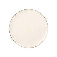Round beige plate gold rim