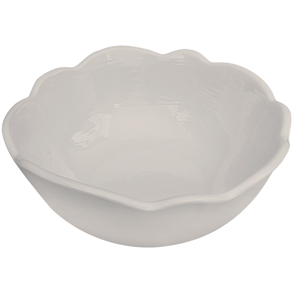 stone scalloped melamine soup cereal bowls